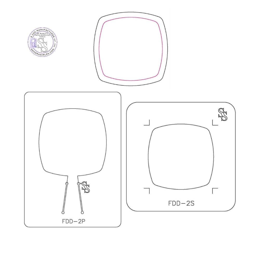 S&P DUOS: LG TRINKET DISH FORMING DIE DUOS: FDD-2S, FDD-2P ROUND SQUARE ROUND CORNERS